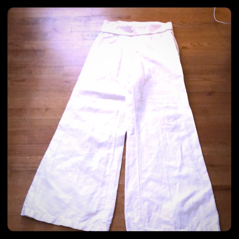 Linen wide leg pants